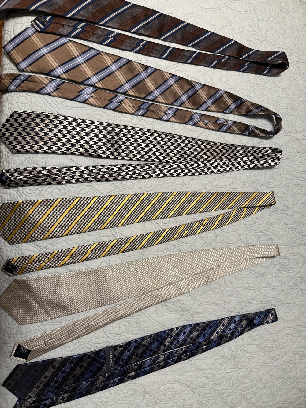 Assorted Men's Silk Ties - Striped, Plaid & Houndstooth Mix
